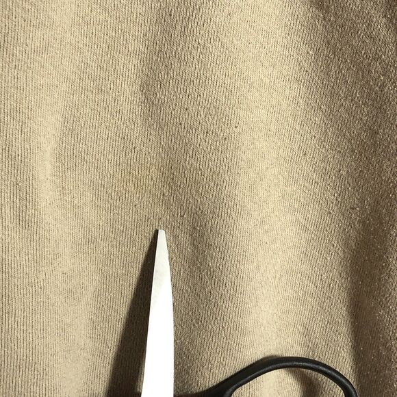 Retro Embroidered Sweatshirt Tan Patriotic Hearts Fruit of the Loom Medium Y2K - Picture 3 of 8